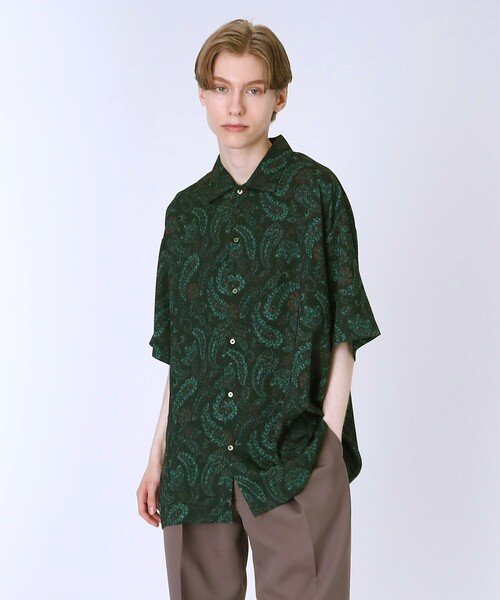 tk.TAKEO KIKUCHI（ティーケータケオキクチ）の「◆ジャカードペイズリー 2WAY半袖シャツ（シャツ/ブラウス・メンズ・ブラック系3/こしょう色系4/ネイビー系8・02/03）」の3枚目の写真