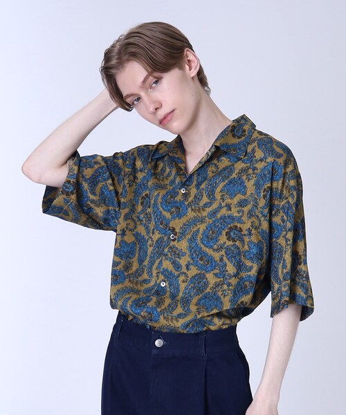 tk.TAKEO KIKUCHI（ティーケータケオキクチ）の「◆ジャカードペイズリー 2WAY半袖シャツ（シャツ/ブラウス・メンズ・ブラック系3/こしょう色系4/ネイビー系8・02/03）」の14枚目の写真