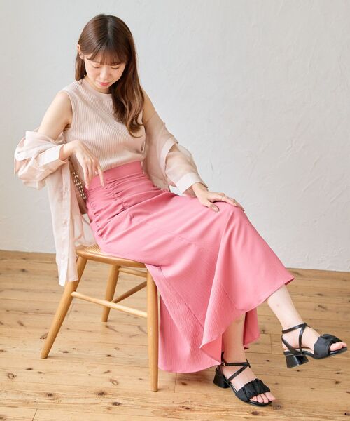 MAJESTIC LEGON(マジェスティックレゴン)の「ギャザーマーメイドスカート(スカート・レディース・ピンク/グリーン/ネイビー・MEDIUM)」の1枚目の写真