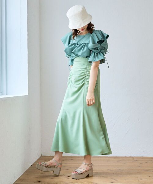 MAJESTIC LEGON(マジェスティックレゴン)の「ギャザーマーメイドスカート(スカート・レディース・ピンク/グリーン/ネイビー・MEDIUM)」の22枚目の写真