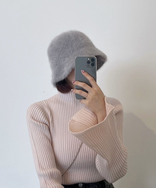 Heather(ヘザー)の「シャギーHAT 960782(ハット・レディース・ブラック/グレー/オフホワイト・ONE SIZE)」の9枚目の写真