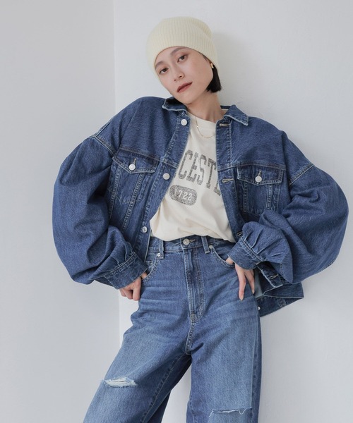 LOWRYS FARM(ローリーズファーム)の「CONEデニムGジャン* 907039(デニムジャケット・レディース・ネイビー/ブラック/ブルー・FREE)」の16枚目の写真