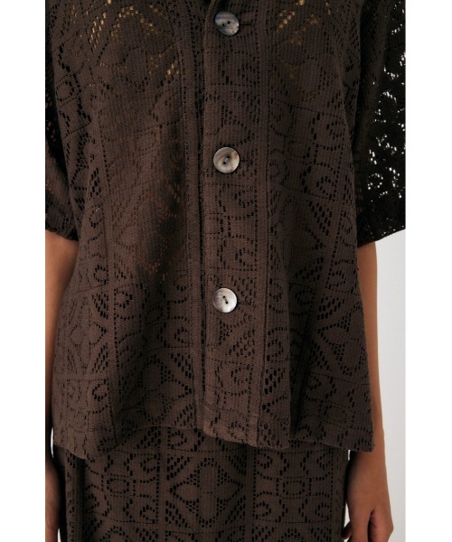 MOUSSY(マウジー)の「PANEL LACE HALF SLEEVE シャツ(シャツ/ブラウス・レディース・グリーン/アイボリー/ブラウン・FREE)」の10枚目の写真