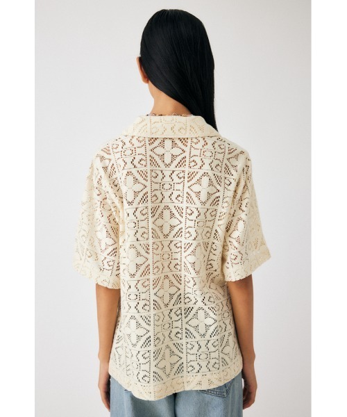 MOUSSY(マウジー)の「PANEL LACE HALF SLEEVE シャツ(シャツ/ブラウス・レディース・グリーン/アイボリー/ブラウン・FREE)」の6枚目の写真