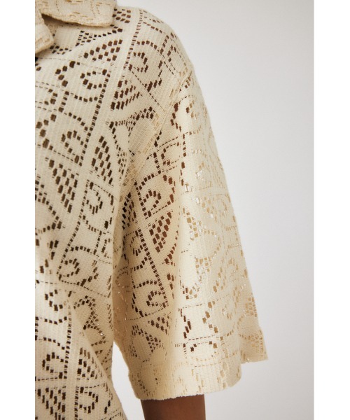 MOUSSY(マウジー)の「PANEL LACE HALF SLEEVE シャツ(シャツ/ブラウス・レディース・グリーン/アイボリー/ブラウン・FREE)」の12枚目の写真