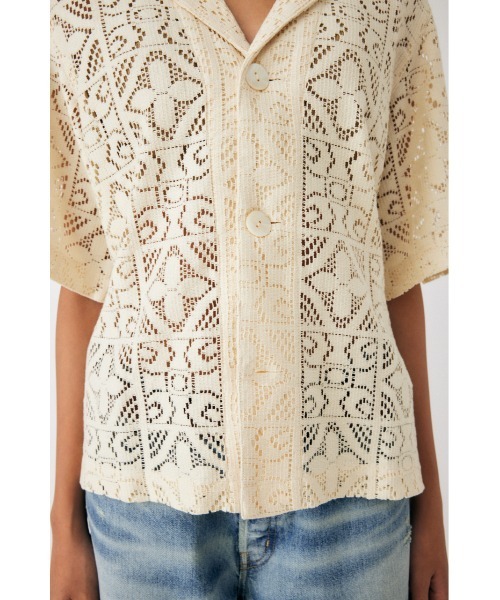 MOUSSY(マウジー)の「PANEL LACE HALF SLEEVE シャツ(シャツ/ブラウス・レディース・グリーン/アイボリー/ブラウン・FREE)」の15枚目の写真