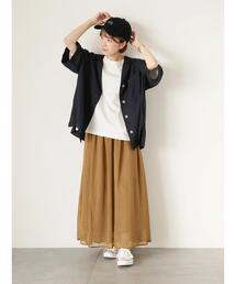 Samansa Mos2 blue | ドット柄楊柳スカート(スカート)