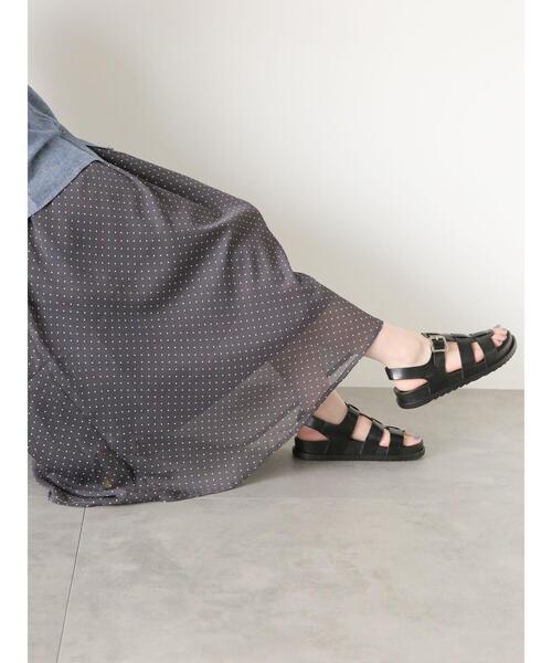 Samansa Mos2 blue（サマンサモスモスブルー）の「ドット柄楊柳スカート（スカート・レディース・ブラック/キャメル/チャコールグレー・F）」の22枚目の写真