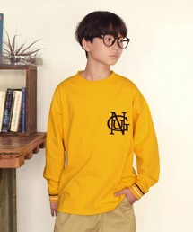 GLAZOS | ワッペンモチーフ袖リブ配色長袖Tシャツ(Tシャツ/カットソー)