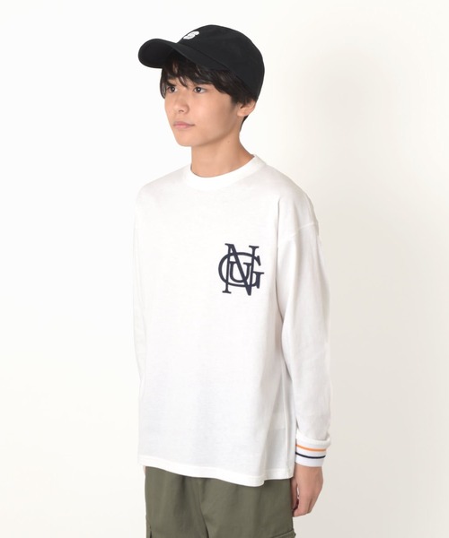 GLAZOS(グラソス)の「ワッペンモチーフ袖リブ配色長袖Tシャツ(Tシャツ/カットソー・キッズ・ホワイト/イエロー/ネイビー・140cm/150cm/160cm/170cm)」の6枚目の写真