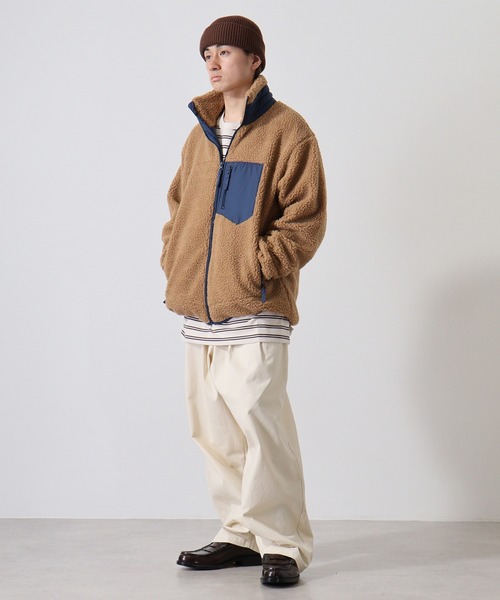Jungle Storm(ジャングルストーム)の「Sheep boa zip-up blouson / シープボア ジップアップブルゾン unisex(ブルゾン・メンズ・ベージュ/ホワイト/キャメル・M/L/LL)」の7枚目の写真