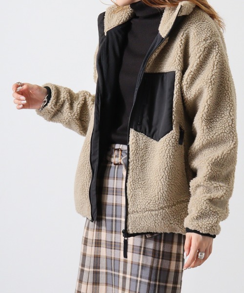 Jungle Storm(ジャングルストーム)の「Sheep boa zip-up blouson / シープボア ジップアップブルゾン unisex(ブルゾン・メンズ・ベージュ/ホワイト/キャメル・M/L/LL)」の20枚目の写真
