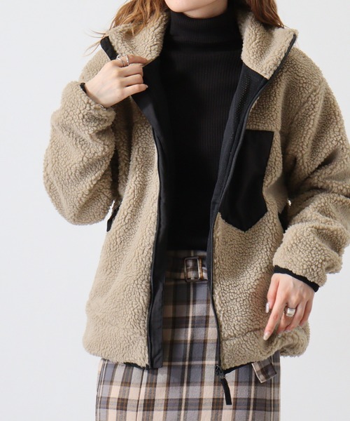 Jungle Storm(ジャングルストーム)の「Sheep boa zip-up blouson / シープボア ジップアップブルゾン unisex(ブルゾン・メンズ・ベージュ/ホワイト/キャメル・M/L/LL)」の19枚目の写真