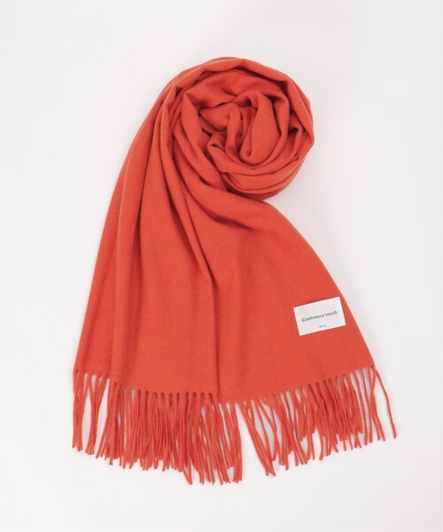 美品　ISSEY MIYAKE ウールマフラー 赤 オレンジ 美品 ISSEY MIYAKE ウールマフラー 赤 オレンジ