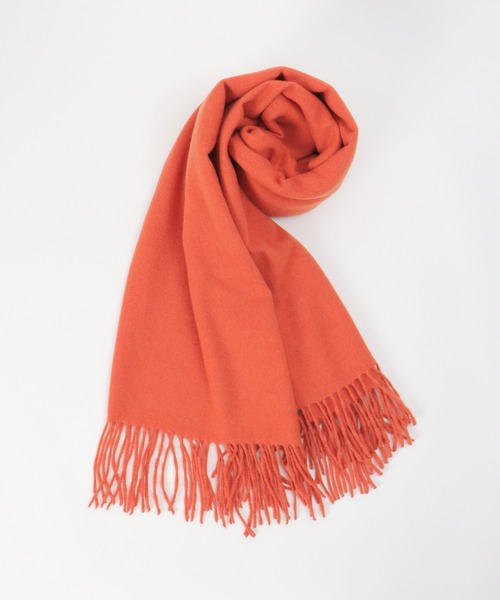 美品　ISSEY MIYAKE ウールマフラー 赤 オレンジ 美品 ISSEY MIYAKE ウールマフラー 赤 オレンジ