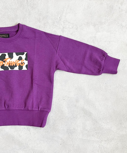 WILD THINGS(ワイルドシングス)の「【WILD THINGS】別注プリントトレーナー(90~150cm)(スウェット・キッズ・ベージュ/パープル/杢グレー/ブラック・140/150/130/100/110/120/90)」の6枚目の写真