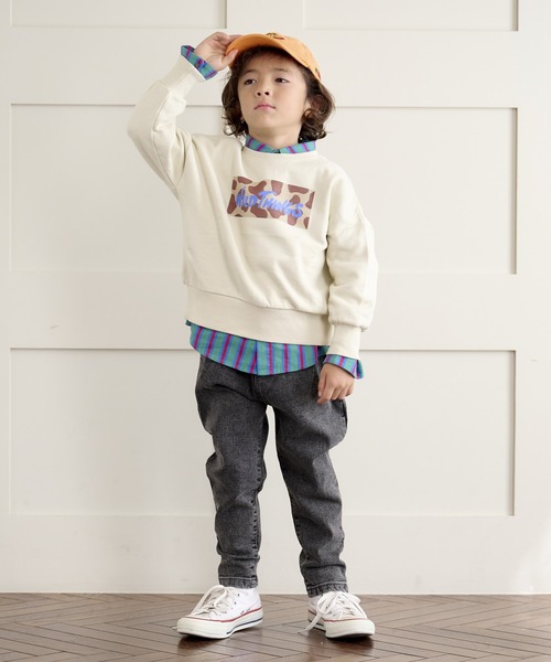 WILD THINGS(ワイルドシングス)の「【WILD THINGS】別注プリントトレーナー(90~150cm)(スウェット・キッズ・ベージュ/パープル/杢グレー/ブラック・140/150/130/100/110/120/90)」の13枚目の写真