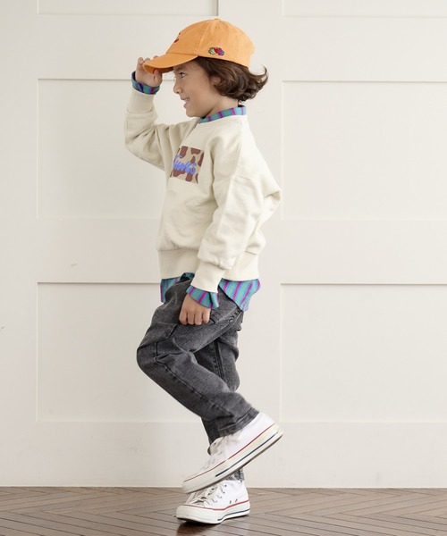 WILD THINGS(ワイルドシングス)の「【WILD THINGS】別注プリントトレーナー(90~150cm)(スウェット・キッズ・ベージュ/パープル/杢グレー/ブラック・140/150/130/100/110/120/90)」の14枚目の写真