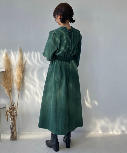 AS KNOW AS plus（アズノゥアズプラス）の「☆バックレースアップスキッパーワンピース（ワンピース・レディース・ブラック系/グレー系/ブルー系/ダークグリーン・FREE）」の3枚目の写真