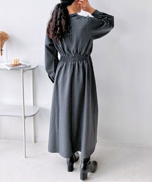 AS KNOW AS plus（アズノゥアズプラス）の「☆バックレースアップスキッパーワンピース（ワンピース・レディース・ブラック系/グレー系/ブルー系/ダークグリーン・FREE）」の7枚目の写真