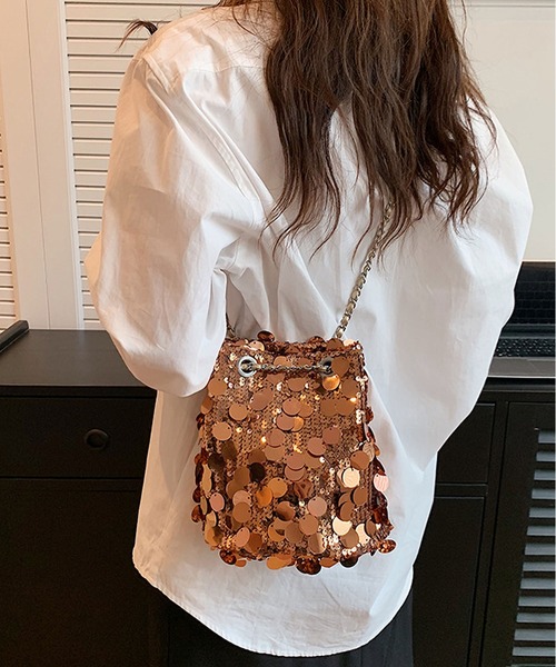 LA VORAGINE（ラ ヴォラジネ）の「スパンコールショルダーバッグ/結婚式.パーティーバッグ（ショルダーバッグ・レディース・ブラウン/シルバー/ブラック・FREE）」の3枚目の写真