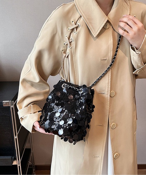 LA VORAGINE（ラ ヴォラジネ）の「スパンコールショルダーバッグ/結婚式.パーティーバッグ（ショルダーバッグ・レディース・ブラウン/シルバー/ブラック・FREE）」の5枚目の写真