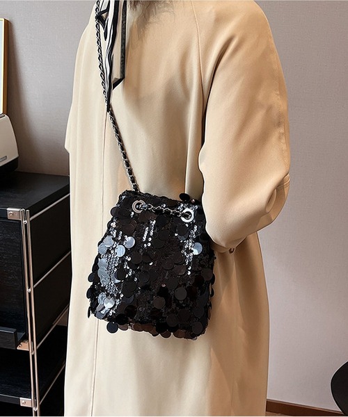LA VORAGINE（ラ ヴォラジネ）の「スパンコールショルダーバッグ/結婚式.パーティーバッグ（ショルダーバッグ・レディース・ブラウン/シルバー/ブラック・FREE）」の6枚目の写真