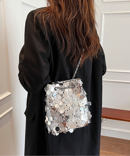 LA VORAGINE（ラ ヴォラジネ）の「スパンコールショルダーバッグ/結婚式.パーティーバッグ（ショルダーバッグ・レディース・ブラウン/シルバー/ブラック・FREE）」の8枚目の写真