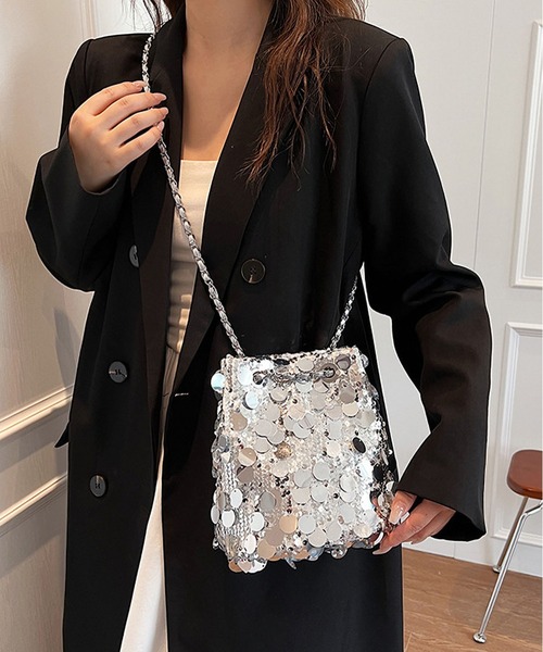 LA VORAGINE（ラ ヴォラジネ）の「スパンコールショルダーバッグ/結婚式.パーティーバッグ（ショルダーバッグ・レディース・ブラウン/シルバー/ブラック・FREE）」の9枚目の写真