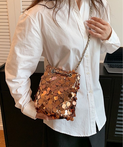 LA VORAGINE（ラ ヴォラジネ）の「スパンコールショルダーバッグ/結婚式.パーティーバッグ（ショルダーバッグ・レディース・ブラウン/シルバー/ブラック・FREE）」の14枚目の写真