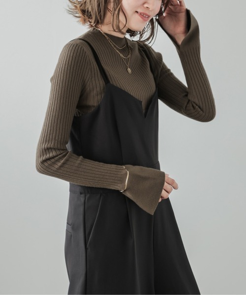 AMELY(エミリー)の「スリット袖リブニット(ニット/セーター・レディース・ライトグレー/ブラック/ブルー/カーキブラウン・フリー)」の21枚目の写真