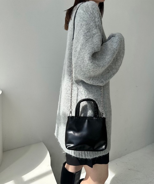 LE MORE（リモア）の「2wayミニトートチェーンバッグ（ショルダーバッグ・レディース・ブラック/シルバー・FREE）」の3枚目の写真