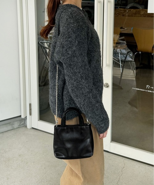 LE MORE（リモア）の「2wayミニトートチェーンバッグ（ショルダーバッグ・レディース・ブラック/シルバー・FREE）」の9枚目の写真