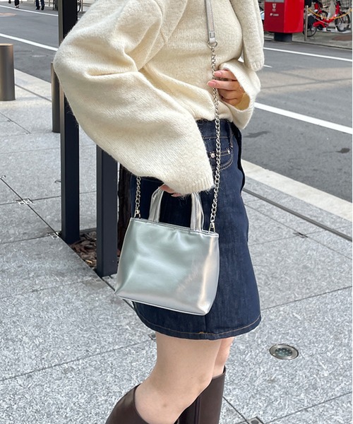 LE MORE（リモア）の「2wayミニトートチェーンバッグ（ショルダーバッグ・レディース・ブラック/シルバー・FREE）」の18枚目の写真