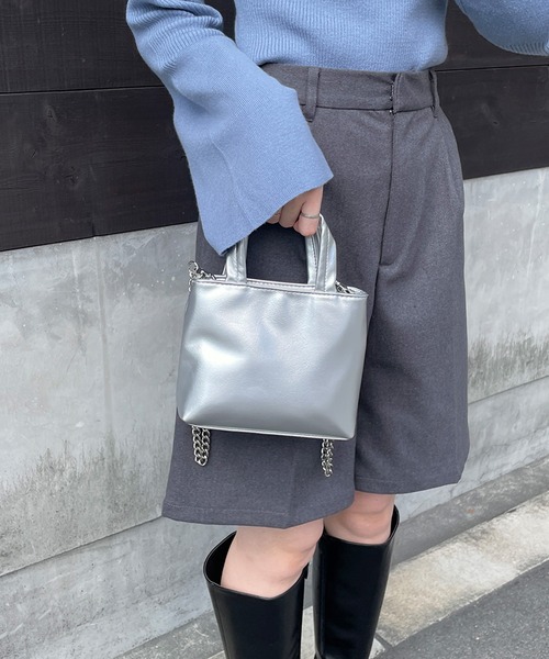 LE MORE（リモア）の「2wayミニトートチェーンバッグ（ショルダーバッグ・レディース・ブラック/シルバー・FREE）」の20枚目の写真