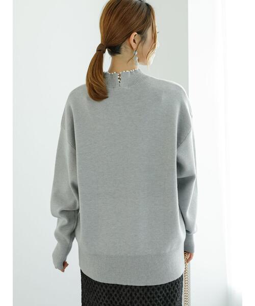 みーたん　Cニット　グレー SET]ミックスヤーンアンティークボタンニットカーディガン+ミックス