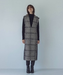 DRESSLAVE | side blocking jumper dress(サイドブロッキングツイードジャンプワンピース)(ジャンパースカート)