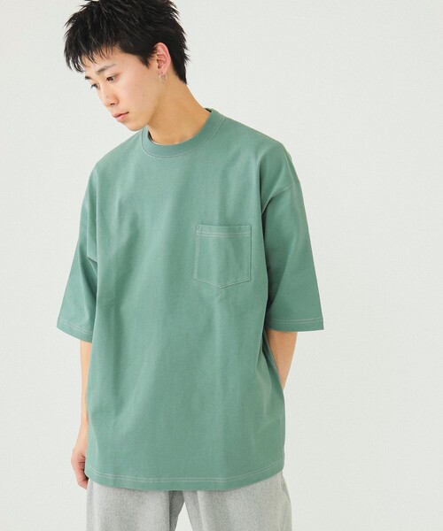 BEAMS(ビームス)の「BEAMS / ステッチ ルーズ Tシャツ(Tシャツ/カットソー・メンズ・ラベンダー/グリーン系その他4/ブラウン系その他・XL/L/M/S)」の9枚目の写真
