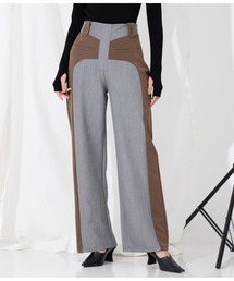 Settimissimo | ITALYバイカラーデザイン フレアパンツ(その他パンツ)