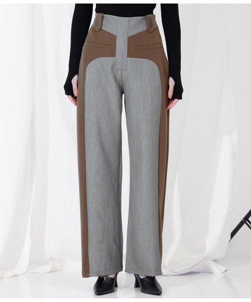 Settimissimo（セッティミッシモ）の「ITALYバイカラーデザイン フレアパンツ（その他パンツ・レディース・キャメル/ブラック・S）」の15枚目の写真