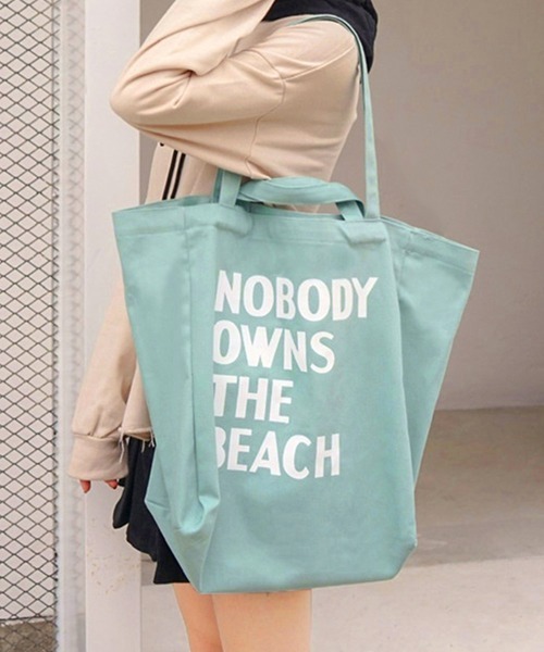 Miniministore（ミニミニストア）の「ロゴ キャンバス トートバッグ 2way（トートバッグ・レディース・ホワイト/アクア/アイボリー/ピンク/ブラック/グリーン/イエロー・FREE）」の5枚目の写真
