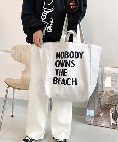 Miniministore（ミニミニストア）の「ロゴ キャンバス トートバッグ 2way（トートバッグ・レディース・ホワイト/アクア/アイボリー/ピンク/ブラック/グリーン/イエロー・FREE）」の10枚目の写真