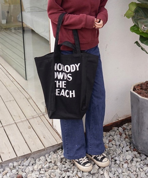Miniministore（ミニミニストア）の「ロゴ キャンバス トートバッグ 2way（トートバッグ・レディース・ホワイト/アクア/アイボリー/ピンク/ブラック/グリーン/イエロー・FREE）」の14枚目の写真