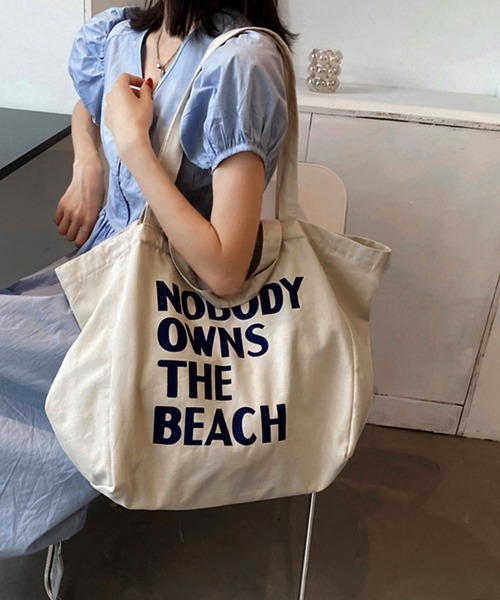 Miniministore（ミニミニストア）の「ロゴ キャンバス トートバッグ 2way（トートバッグ・レディース・ホワイト/アクア/アイボリー/ピンク/ブラック/グリーン/イエロー・FREE）」の16枚目の写真