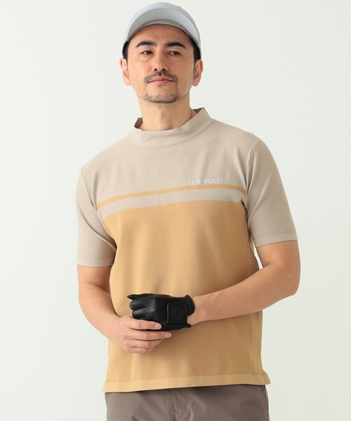 BEAMS GOLF PURPLE LABEL / ボーダーニット モックネックシャツ
