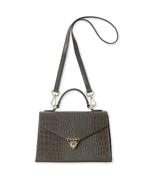 LILY BROWN（リリーブラウン）の「台形ハンドバッグ（ショルダーバッグ・レディース・チャコールグレー/イエロー/ホワイト・FREE）」の5枚目の写真