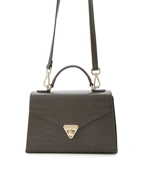 LILY BROWN（リリーブラウン）の「台形ハンドバッグ（ショルダーバッグ・レディース・チャコールグレー/イエロー/ホワイト・FREE）」の6枚目の写真