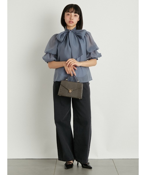 LILY BROWN（リリーブラウン）の「台形ハンドバッグ（ショルダーバッグ・レディース・チャコールグレー/イエロー/ホワイト・FREE）」の20枚目の写真