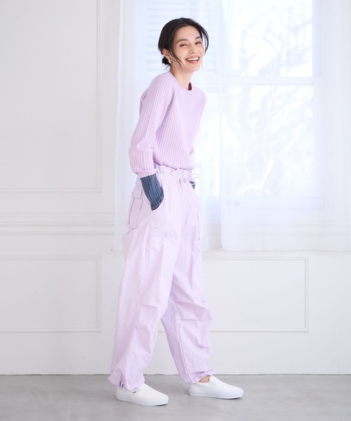 BAYFLOW（ベイフロー）の「ギャザーウエストパンツ（その他パンツ・レディース・ブラック/アイボリー/パープル・SMALL/MEDIUM）」の12枚目の写真