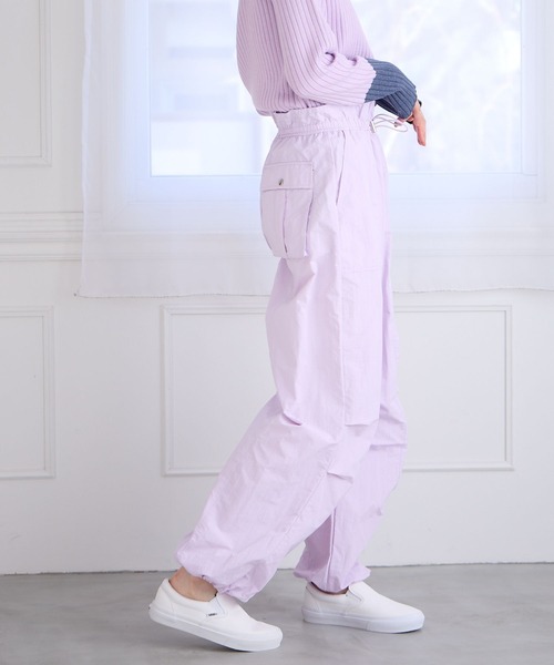 BAYFLOW（ベイフロー）の「ギャザーウエストパンツ（その他パンツ・レディース・ブラック/アイボリー/パープル・SMALL/MEDIUM）」の13枚目の写真